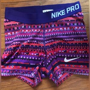 Women’s XS Multi Colored Nike Pro Shorts